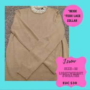 J. Crew lace collar sweater